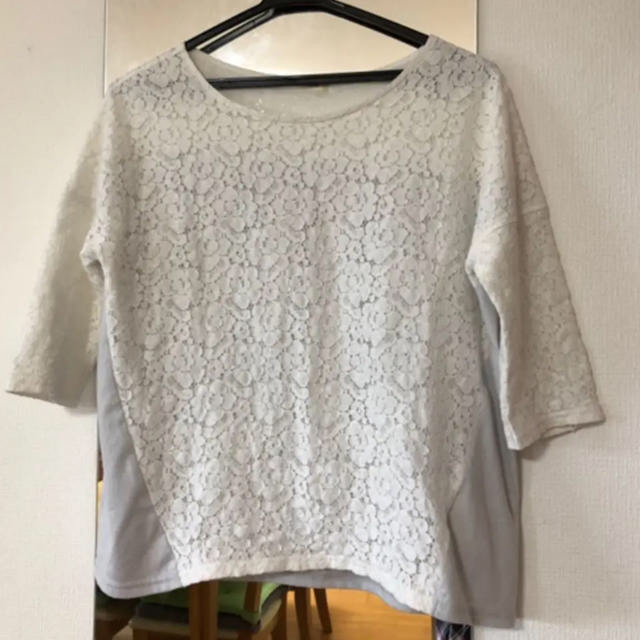 UNITED ARROWS green label relaxing(ユナイテッドアローズグリーンレーベルリラクシング)のGreeen Label Relaxing カットソー 花 レース 5部丈 レディースのトップス(カットソー(半袖/袖なし))の商品写真