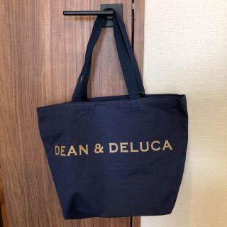 ディーンアンドデルーカ(DEAN & DELUCA)のレア　トートバッグ　ディーンアンドデルーカ   ホリデートート　ネイビーLサイズ(エコバッグ)