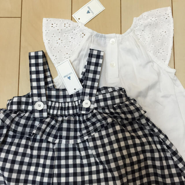 babyGAP(ベビーギャップ)のギンガムチェックワンピ セット キッズ/ベビー/マタニティのキッズ服女の子用(90cm~)(ワンピース)の商品写真