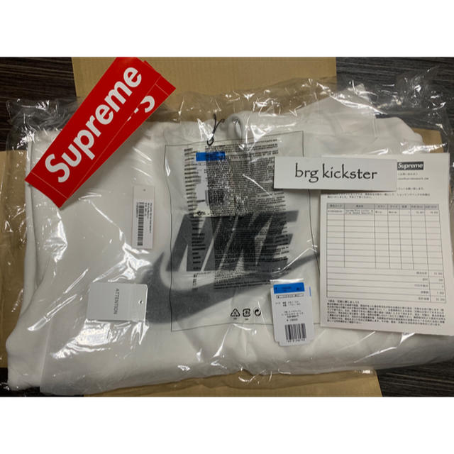 Supreme(シュプリーム)のSupreme Nike Leather Applique Hoodie 白 メンズのトップス(パーカー)の商品写真