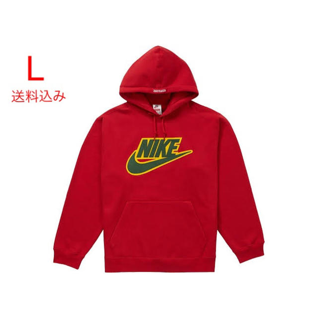 Supreme NIKE Leather Applique Hooded L 赤