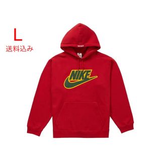 シュプリーム(Supreme)のSupreme Nike Leather Applique Hoodie 赤(パーカー)