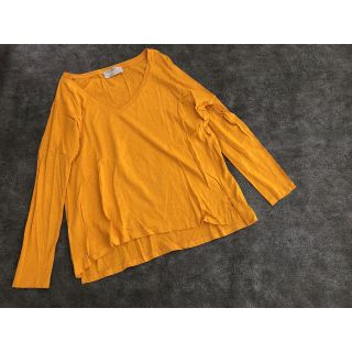 ザラ(ZARA)のZARA*トップス*ロングカットソー*マスタード*S(カットソー(長袖/七分))