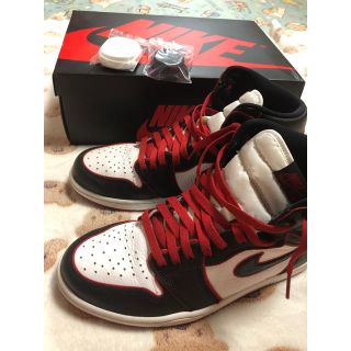 ナイキ(NIKE)のAIR  JORDAN 1 blood lineとデニムモアテン (スニーカー)