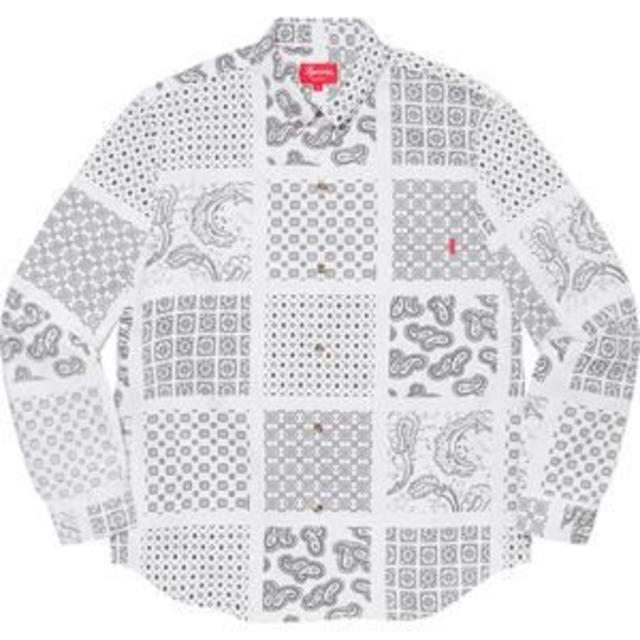 付属品完備 M supreme paisley grid shirt