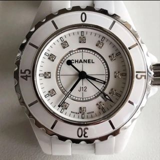 シャネル(CHANEL)のシャネル J12 H1628 レディース33mm ホワイトセラミック(腕時計)