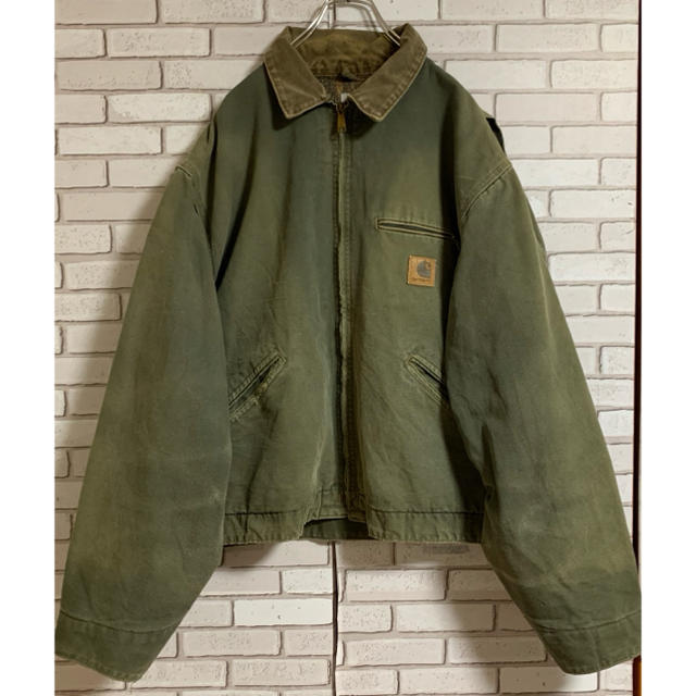 90s carhartt XL ダック生地 ジャケット レザータグ ビッグサイズ