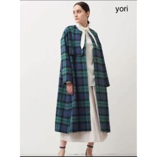 yori チェックコート 36(ロングコート)