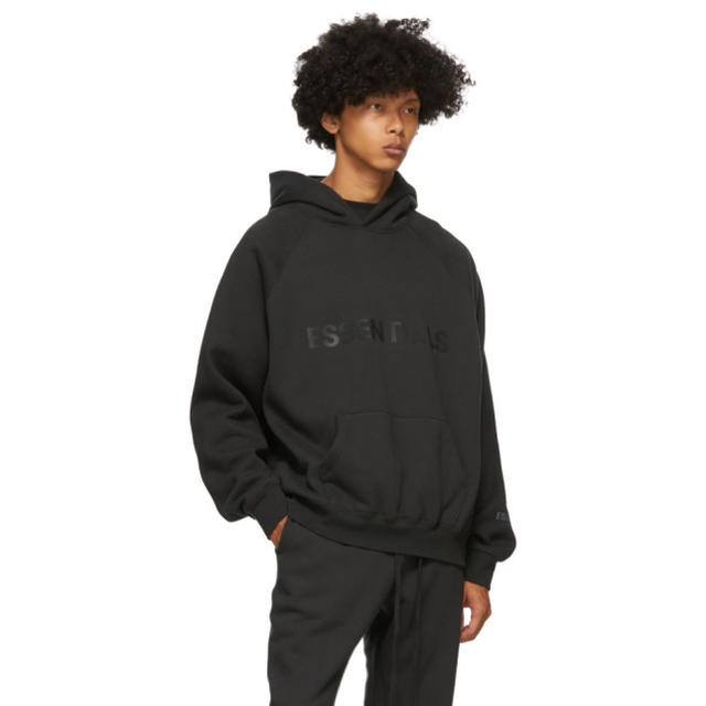 S Fear of God Essentials パーカー Black ブラック