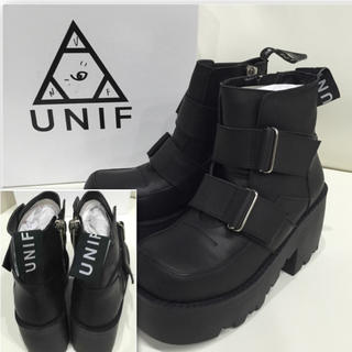 ユニフ(UNIF)のUNIFユニフ 完売商品 厚底ブーツ 靴(ブーツ)