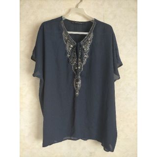 イェッカヴェッカ(YECCA VECCA)のイェッカ ヴェッカのビーズのシフォンブラウス(シャツ/ブラウス(半袖/袖なし))