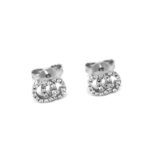 Gucci - 現行品☆GUCCI ダイヤモンド 18K GG スタッズピアスの通販 by