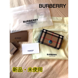 バーバリー(BURBERRY)の【新品未使用】Burberry バーバリー　三つ折り財布　バーバリーチェック柄(財布)
