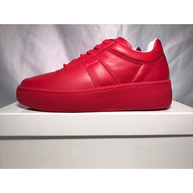 MAISON MARGIELA LEATHER LOW TOP RED 40スニーカー