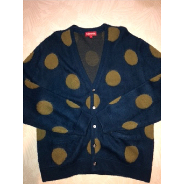 Supreme(シュプリーム)のSupreme Brushed Polka Dot Cardigan Navy メンズのトップス(カーディガン)の商品写真