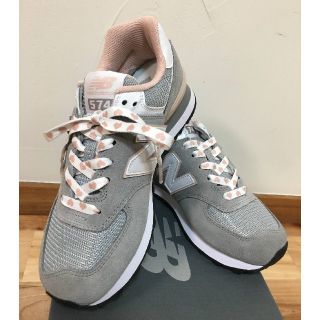 ニューバランス(New Balance)のかおちゃん様【新品】ニューバランス 574（グレー×ピンク×ハート:23.0㎝）(スニーカー)