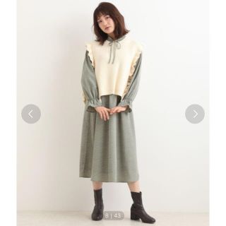 マジェスティックレゴン(MAJESTIC LEGON)のMAJESTIC LEGON ハートパターンフリルベストセットワンピ(ひざ丈ワンピース)