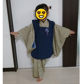 新品☆ 七五三 ３歳 着物セット 〜着物＋被布＋長襦袢＋バッグ～ 男の子用(和服/着物)