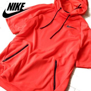 ナイキ(NIKE)のNIKE ナイキ Mサイズ メンズ 半袖パーカー オレンジ(パーカー)