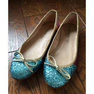 ツモリチサト(TSUMORI CHISATO)のキラキラフラットシューズ 22.5cn(ハイヒール/パンプス)