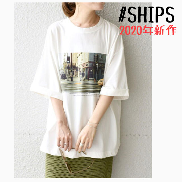 SHIPS(シップス)の★新品タグ付き★SHIPS✳︎ 81BRANCAフォトビッグTEE レディースのトップス(Tシャツ(長袖/七分))の商品写真