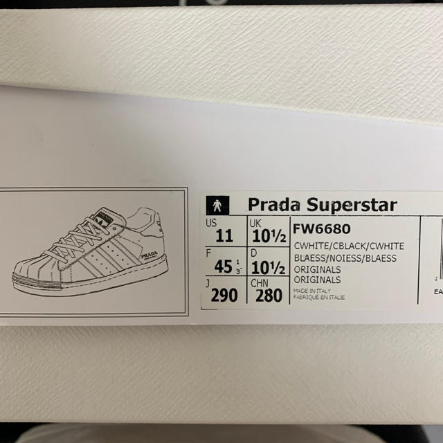 PRADA(プラダ)のadidas PRADA SUPERSTAR FW6680 29cm 新品 即納 メンズの靴/シューズ(スニーカー)の商品写真