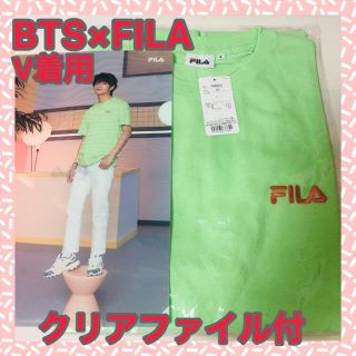 フィラ(FILA)の新品未使用★FILA×BTSコラボTシャツ・V着用 テテ ライトグリーン(Tシャツ(半袖/袖なし))