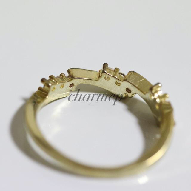 【CR279】czダイヤモンドモードデザインゴールドカラーリング指輪大きいサイズ レディースのアクセサリー(リング(指輪))の商品写真