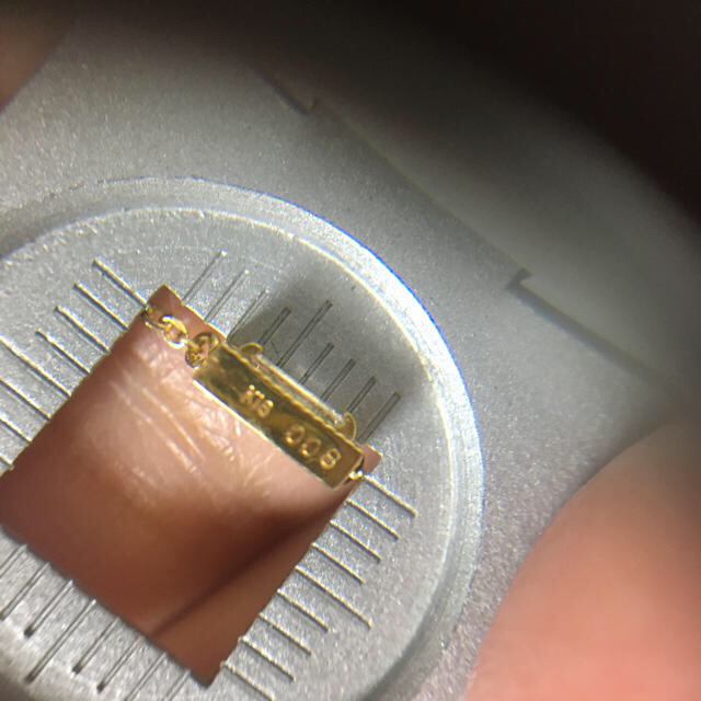 セール中!バケット カット ダイヤネックレスK18YG 0.08ct
