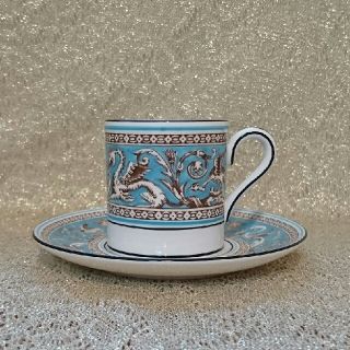 ウェッジウッド(WEDGWOOD)のウェッジウッド デミタスカップ&ソーサー フロレンティーンターコイズ(食器)