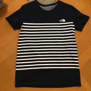 ザノースフェイス(THE NORTH FACE)の美品☆ネイビー✖️ホワイト ボーダーTシャツ(Tシャツ(半袖/袖なし))