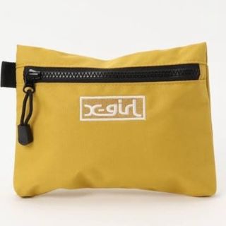 エックスガール(X-girl)のX-girl LOGO EMBROIDERED FLAT POUCH イエロー(ポーチ)