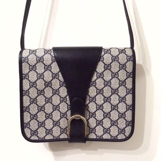 Gucci - レア♡GUCCI オールドグッチ ネイビー スクエア ショルダー