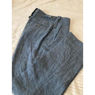 コモリ(COMOLI)の美品！NEAT beltless ニート ベルトレス シャンブレー comoli(スラックス)