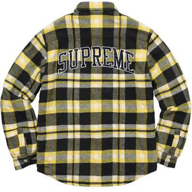 トップスsupreme quilted arc logo flannel shirt