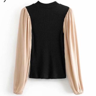 ザラ(ZARA)のZARA袖異素材トップス(カットソー(長袖/七分))