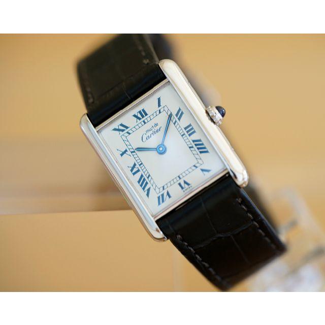Cartier(カルティエ)の美品 カルティエ マスト タンク シルバー ブルーインデックス LM メンズの時計(腕時計(アナログ))の商品写真