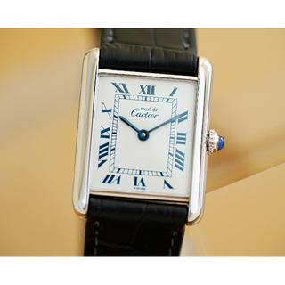 カルティエ(Cartier)の美品 カルティエ マスト タンク シルバー ブルーインデックス LM(腕時計(アナログ))