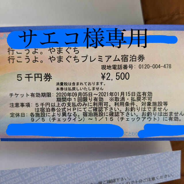 サエコ様専用 チケットの優待券/割引券(宿泊券)の商品写真