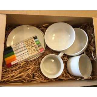 ムジルシリョウヒン(MUJI (無印良品))の無印良品　おえかきぺん&食器セット(知育玩具)