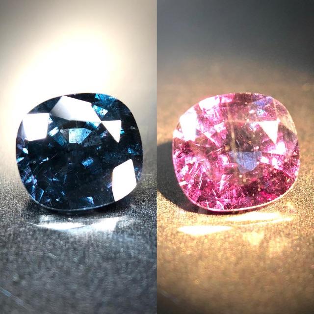 落ち着いたブルーと甘やかなレッド 0.85ct 天然 ベキリーブルーガーネット