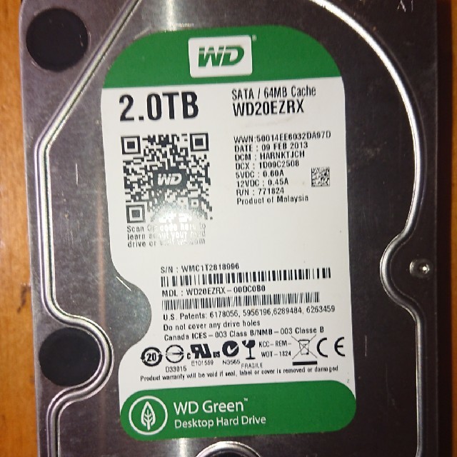 HDD 3.5インチ ＷＤ 2TB /７８４時間