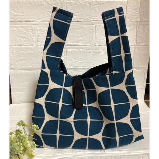 あさがお柄ブルー☆コンビニサイズ☆エコバッグ♫(バッグ)