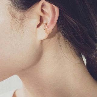 【最終お値下げ】ete K10YG ダブルフープ イヤーカフ