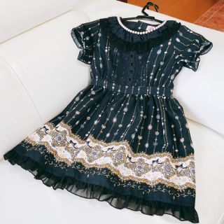 アクシーズファム(axes femme)のaxes femme kids パール付　ワンピース　レース　120cm 難あり(ワンピース)