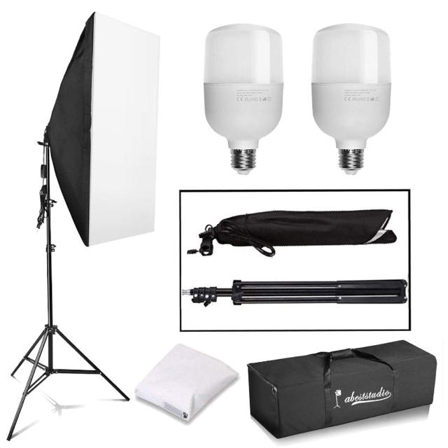 高品質LED連続照明　撮影キット 50x70cm ソフトボックス 写真スタジオ