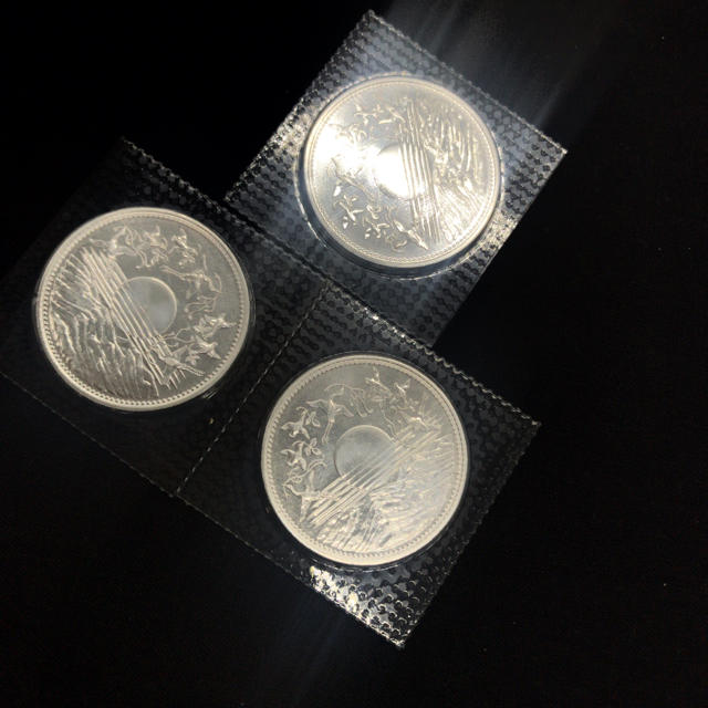 天皇御在位六十年壱万円銀貨3枚セット貨幣