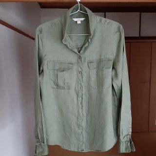 エイチアンドエム(H&M)のH&M 34  サファリシャツ　リネン(シャツ/ブラウス(長袖/七分))