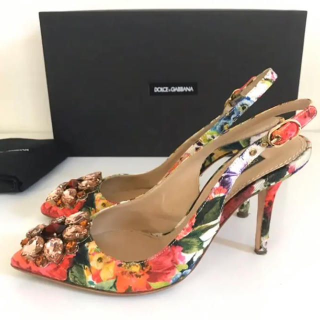 DOLCE&GABBANA(ドルチェアンドガッバーナ)のドルチェ&ガッバーナ　 ビィジュー付きパンプス  サンダル　美品 レディースの靴/シューズ(ハイヒール/パンプス)の商品写真