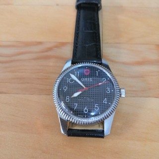 オリス(ORIS)のORIS　手巻きメンズ腕時計/1970’s　35㎜/黒文字盤/OH済(腕時計(アナログ))